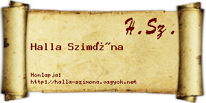 Halla Szimóna névjegykártya